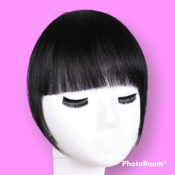 Black Human Hair Clip-In Bangs - Picture 1 of 8